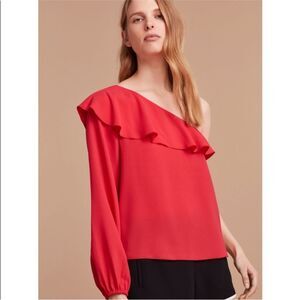 Aritzia Wilfred Red One-Shoulder Blouse - L